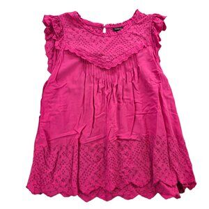 Torrid Eyelet Embroidered Sleeveless Top Sweetheart Babydoll Flutter Cap Sleeve‎